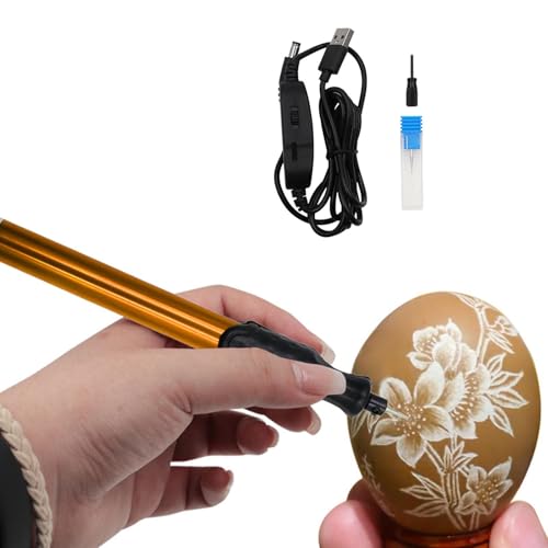 5 Set of Electric Engraving Pen Adjustable DIY Crafts Wood Professional Engraver Tool Gold - Image 7