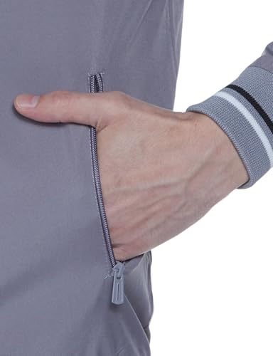 Image of Qube By Fort Collins Men's Lightweight Jacket - Full Zip Casual Sporty Jacket for Men | Stylish High Neck Jacket with Zip Pockets for Gym, Travel, Spring, Autumn & Daily Wear