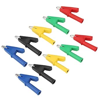 Set De 10 Pinzas Cocodrilo Para Multímetro - 4mm Jack Banana, 20A 380V, Colores Varios, Para Pruebas Eléctricas