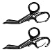 Fluoride Coated EMT Trauma Shears with Carabiner - Stainless Steel Bandage Scissors for Surgical, Medical Purposes - Perfect for EMS, Doctors, Nurses, Cutting Bandages - Tactical Black - 2 Pack