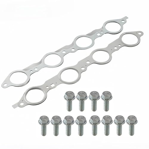 LS MLS Exhaust Manifold Header Gasket Pair with Bolts for Chevy Silverado Sierra Suburban 1500 2500 HD LS1 4.8 5.3 5.7 6.0 6.2L 1997-2018