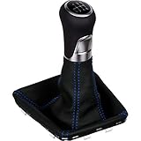 ✅ Schaltknauf und Schaltsack aus hochwertigem Leder, fahrzeugspezifisch, Leder schwarz