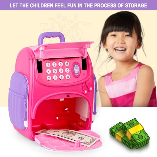 Image of Zest 4 Toyz Electronic Piggy Bank for Kids School Bag ATM Money Bank with Password Lock Finger Print Sensor Cash Coin Musical Money Safe for Kids Girls Piggy Savings Bank (Pack of 1) Multicolor