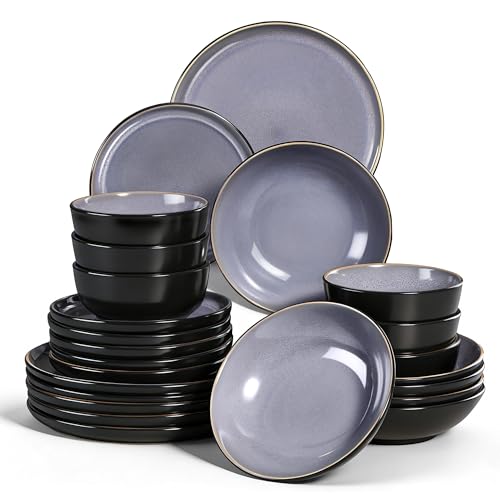 Homikit Vajilla de 24 piezas (24, gris pizarra) Homikit Vajilla de 24 piezas (24, gris pizarra)