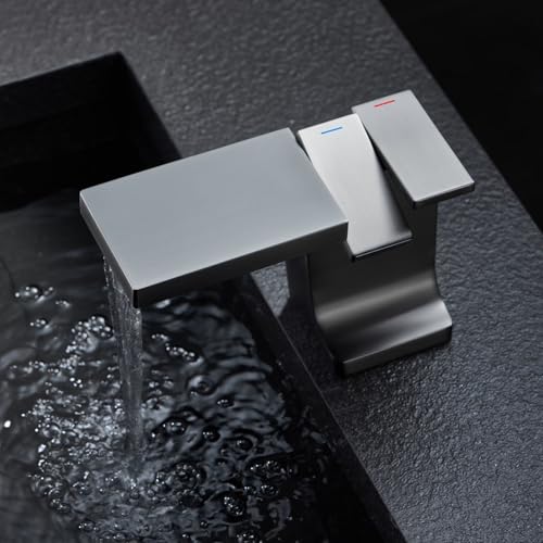 Robinet de toilette cascade gris pistolet pour une ambiance spa moderne à la maison