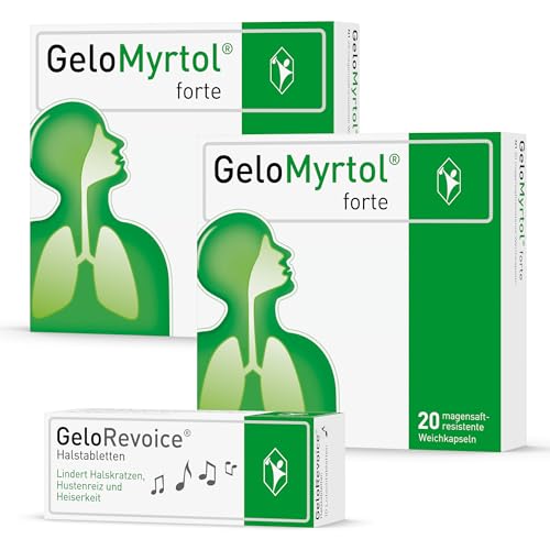 Gelo-Set - 2x20 Stk. GeloMyrtol forte & 10 Stk. GeloRevoice - Pflanzlicher Schleimlöser für akute und chronische Infektionen der oberen und unteren Atemwege - ab 6 Jahren
