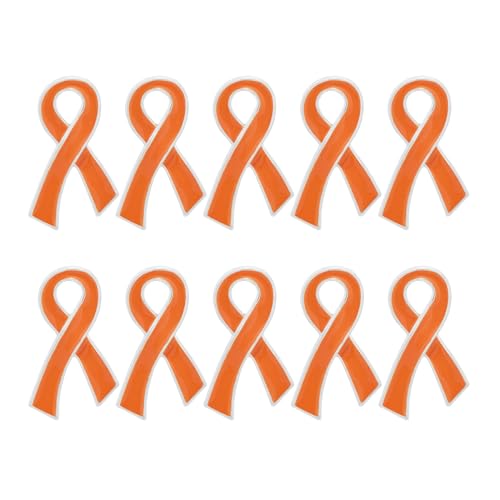 Image of 1 /2 /5 /10 /25 /50pcs Orange Ribbon Awareness Pins for Kidney Cancer, Leukemia, Multiple Sclerosis, Hunger, Gun Violence /Mass Shooting Awareness - Perfect for Support Groups, Gift-Giving, and Fundraisers