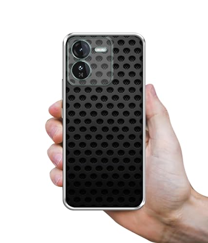 Image of Casotec Black Circle Design Printed Silicon Soft TPU Back Case Cover for iQOO Z9 5G