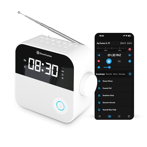 SmartCuckoo Wi-Fi Alarm Clock Radio - Voice Recording, Sleep Sounds, App Control, Auto-Dimmer, Multi-Alarms. Your Remote Management Solution for Family & Dependent Care