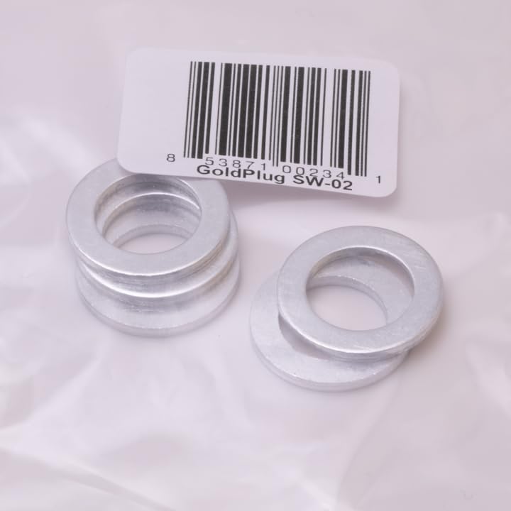 Image of GoldPlug SW02 14mm ID Aluminum Crush Washer for MP02 MP02T AP02 AP08 | 5-Pack Special formulated aluminum alloy, requires less torque to seal than copper crush washers