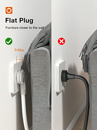 14/3 Extension Cord 15Ft White With Elbow Flat Plug, Heavy Duty 14Awg 1875W 15A, Etl Listed, Addlon #TOP5