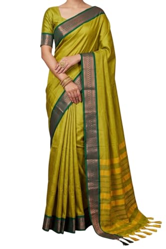 Image of SUPERLAXMI Womens Narayana Pattu Narayanpeth Cotton Silk Saree with unstitched blouse