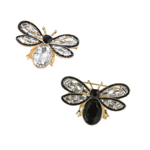 Broche abeille diamant de qualité - Bijou d'insecte raffiné pour pull et veste