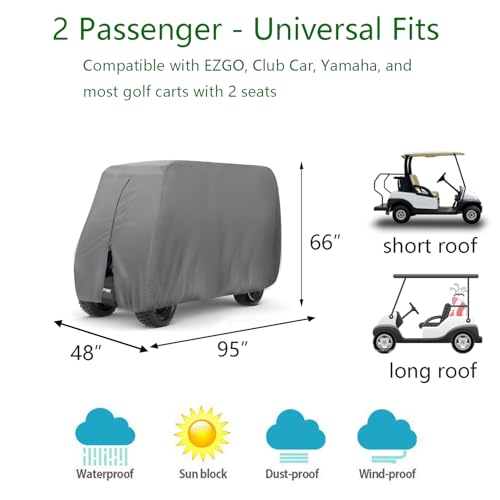FLYMEI 2 Passenger Golf Cart Cover