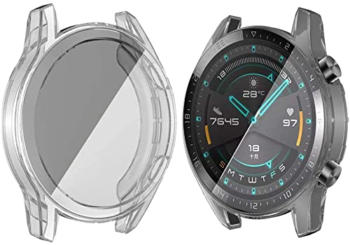Protective Case Compatible with Huawei Watch GT 2 (46mm) Soft TPU Plated Case Cover All-Around Protective Bumper Shell Protector for Watch GT2 (46mm) CLEAR