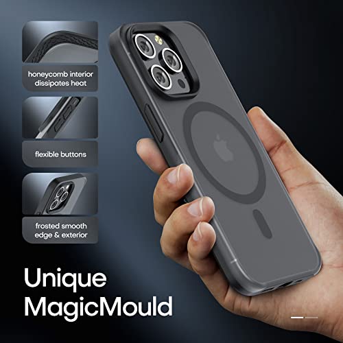 Image of TAURI for iPhone 13 Pro Max Case, Compatible with MagSafe, Matte Black | with Screen Protector, Not-Yellowing Military-Grade Protection, Shockproof Slim Magnetic Case for iPhone 13 ProMax