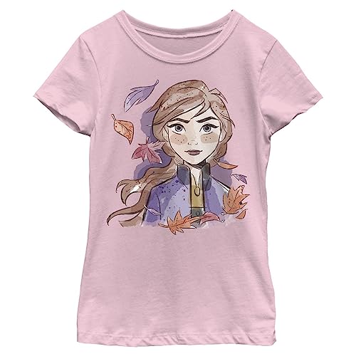 Disney Frozen 2 Anna Face Girl's Solid Crew Tee