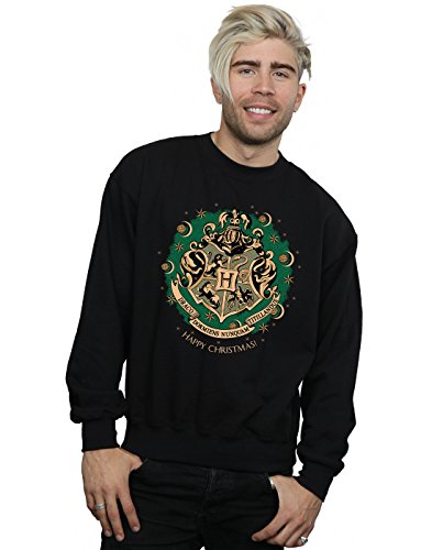 Image of Harry Potter Men's Christmas Wreath Sweatshirt Medium Black