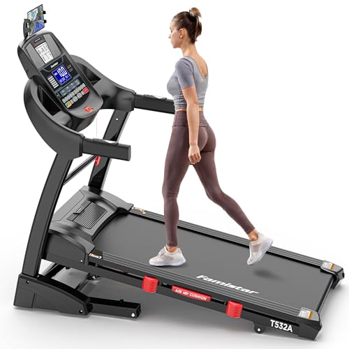 Image of Treadmill with Auto Incline, Running Machine for Home, 4.5HP Folding Treadmill 10mph, 300lbs Capacity, 64 Programs, Free Course, LCD Display,Home&Office