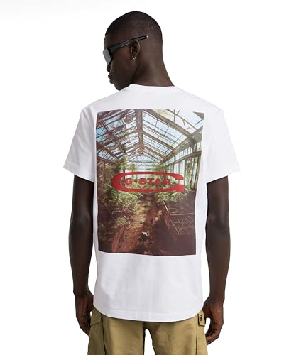 G-STAR Hommes Photo Print T-Shirt en coton doux et coupe droite