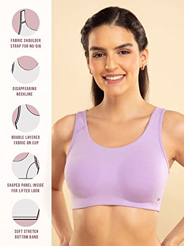 Image of NYKD NYB113 Cotton Non Padded Non Wired Full Coverage Slip On Everyday Bra Wide Straps Gentle Side Lift