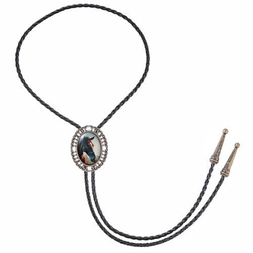 Image of Jeilwiy Bolo Tie for Men Western Cowboy Gothic Bolo Tie Necklace Halloween