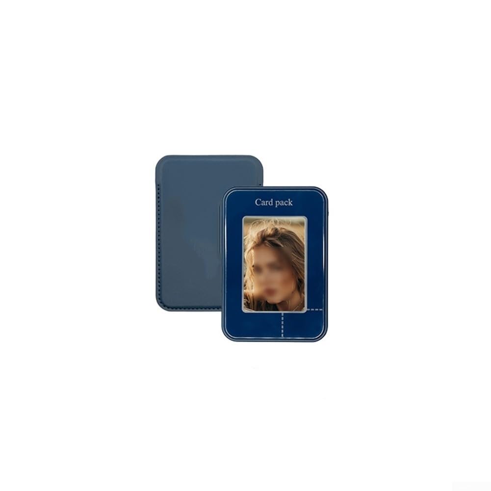 NFC Wallet Card Case azul con pantalla de papel electrónico para pago sin contacto iOS