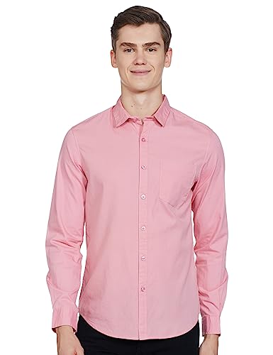 Image of The Indian Garage Co Men Slim Fit Solid Full Sleeves Cutaway Collar Casual Shirt