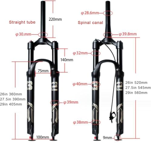 Fourche vtt suspension pneumatique 29 pouces ideale pour vos sorties en foret et montagne