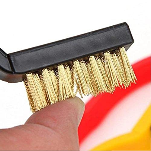 Image of Oblivion Mini Wire Brush Set 3 Pcs - Brass, Nylon & Stainless Steel Bristles for Bottle Cleaning, Bathroom, Sink, Tiles, Mesh Windows, Power Scrubber, Multi-Purpose Home Cleaning Tool
