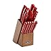 Oster 81011.14 Evansville 14 Piece Stainless Steel Cutlery Block Set, Red Handles