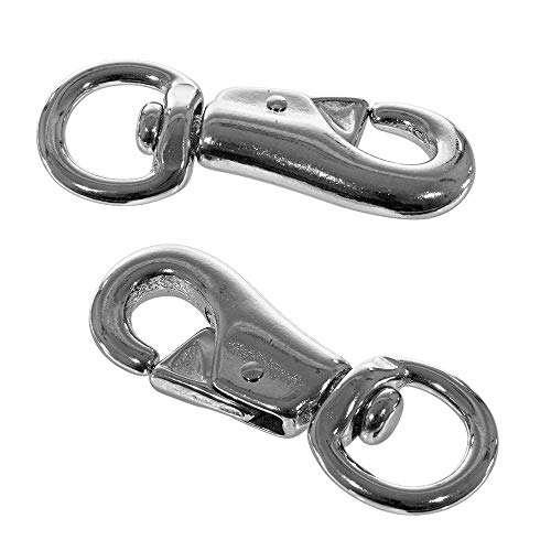 Nickel-Plated Rope Snaps, 5 Pack of 7/8 Inch Round Swivel Bull Snap, for 0.5 Inch, 0.75 Inch, and 1 Inch Rope - Image 2
