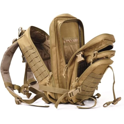 Image of Military Tactical Assault Pack Backpack Army Molle Bug Out Bag Backpacks Small Rucksack for Outdoor Hiking Camping Trekking Hunting Brown