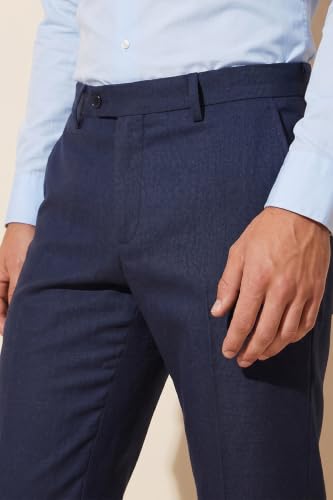 Image of Peter England Men Mid Rise Slim Fit Premium Flat Front Formal Trouser