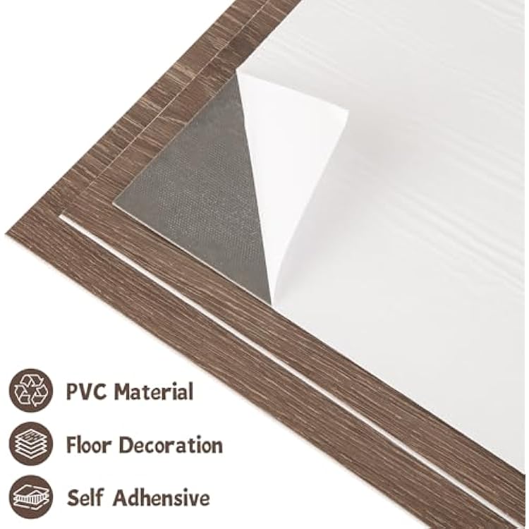 YAYODS 36 Sheets Vinyl Flooring Tiles 12 x 12 Wood Peel and Stick Floor Tile Waterproof Self Adhesive Floor Tiles for Bathroom, Kitchen, Dining Room, Basement