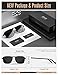 LUENX Rectangular Aviator Polarized Sunglasses Square Retro 100% UV Protection Black Frame...