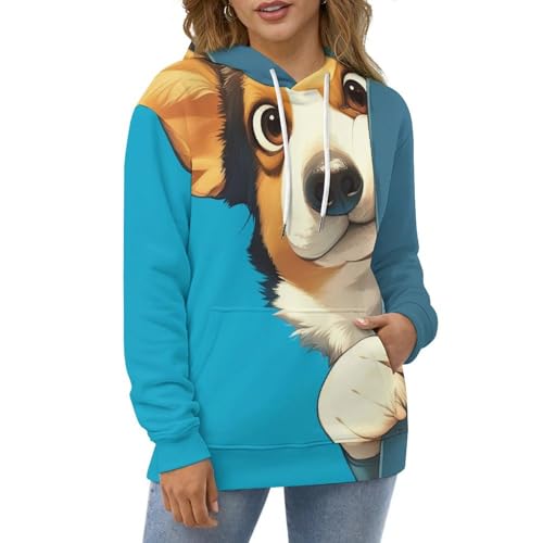 Pullover Corgi mignon le cadeau idéal en sweat à capuche taille S