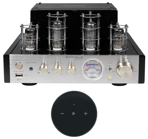 (1) Rockville BluTube SG 70w Tube Amplifier/Home Theater Stereo Receiver w/Bluetooth Bundle with (1) Rockville Mini WiFi Music Player Wireless Audio Streaming Multiroom Stereo Receiver (2 Items)