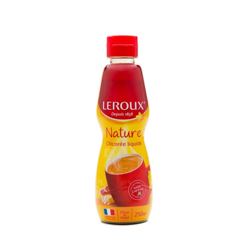 LEROUX – Achicoria líquida 250 ml – Sabor auténtico de la naturaleza en cada gota – Ideal para los amantes del café – Prepara tu café de la mañana con un toque – Disfruta – Lote de 4