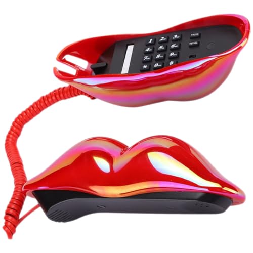 Téléphone fixe à cadran lèvres rouges VICASKY pour décoration de maison