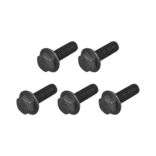Image of METALLIXITY Flanged Hex Head Bolts (M10x30mm) 5pcs, Hexagon Serrated Flange Bolt Fully Thread Screw - for House Construction Hardware Fasteners