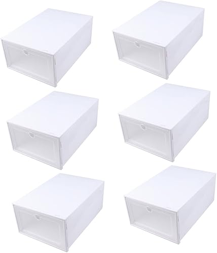 COLLBATH 6 unidades Tipo superpuesto a prueba de contenedores para zapatos contenedores frontales simples de almacenamiento de zapatos cajón de