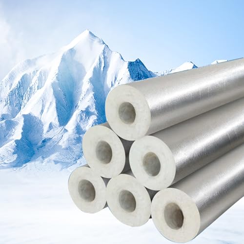 HSPLXYT High-temperature pipe insulation material, self-adhesive fireproof heat-insulating glass wool. Industrial/construction use ID 27mm/1.06”- 219mm/8.62”(ID43MM/TH30MM)