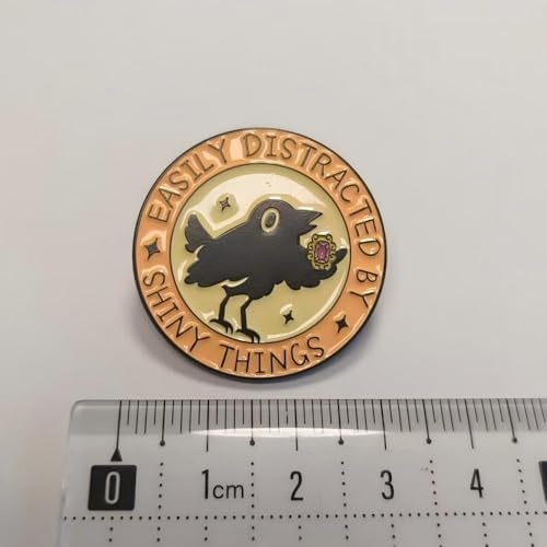Easily Distracted By Shiny Things Enamel Pin Crow And Jewel Ring Badge Brooch For Backpacks Coats Hats Accessories image 5