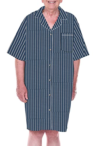 Open Back Nightshirt Pajamas for Men Cotton 3 Pack Bedridden-Hospice-Patient Gown-Set of 3 (L/XL)4