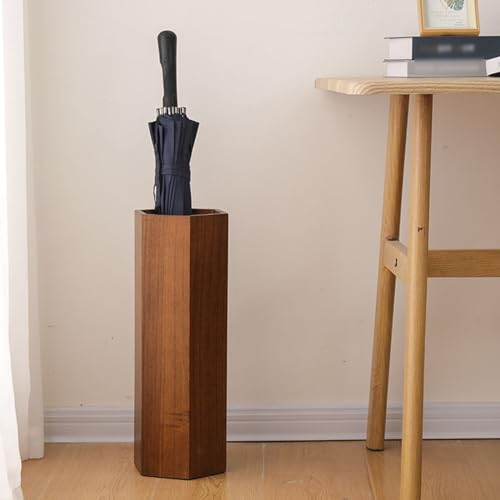 Porte-parapluies en bois de qualité supérieure avec finitions marron épurées