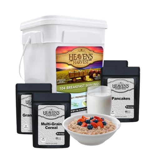 Kit de nourriture pour petit dejeuner en seau etanche pour autonomie et survie en famille