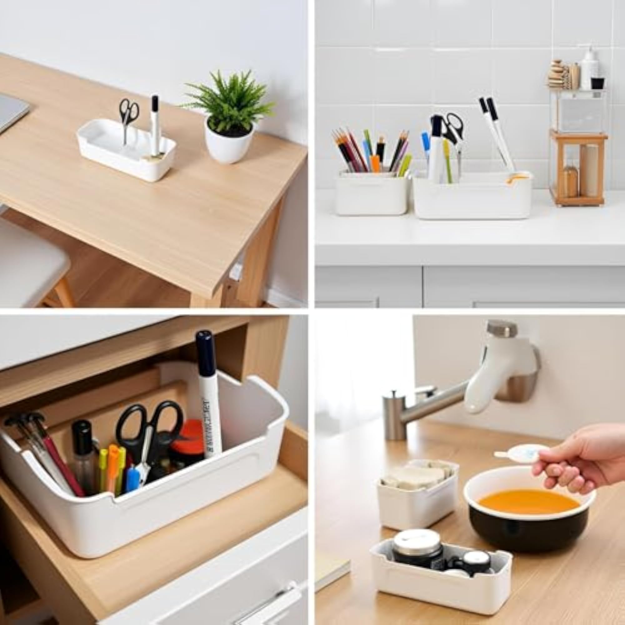Rectangular Storage Box with Grippers, Multi-Purpose Organizer