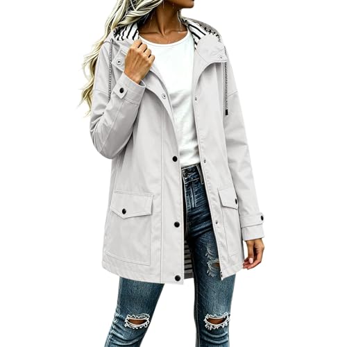 Veste coupe-vent femme avec capuche et fermeture éclair pour le sport d'hiver