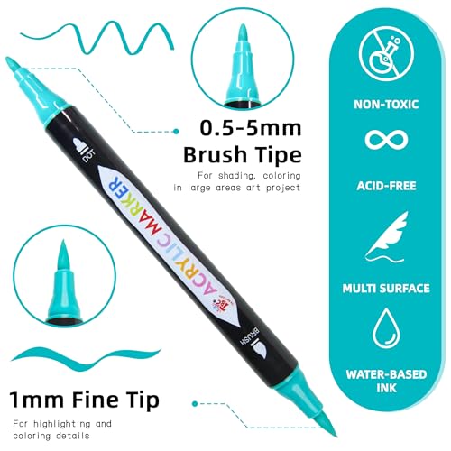 TBC The Best Crafts Acrylic Paint Markers, 108 Colors Dual Tip by TBC The Best Crafts - Used condition - Image 4